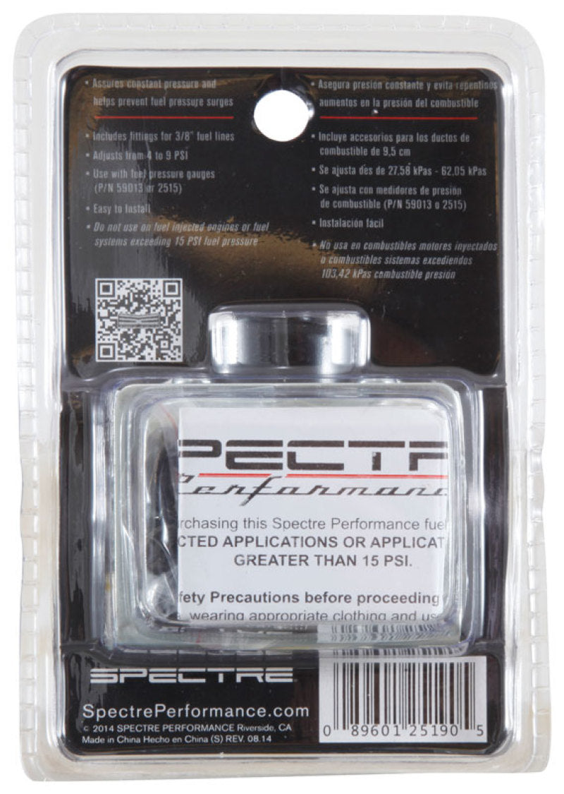 Spectre Fuel Pressure Regulator 5-9psi Fuel Pressure Regulators Spectre