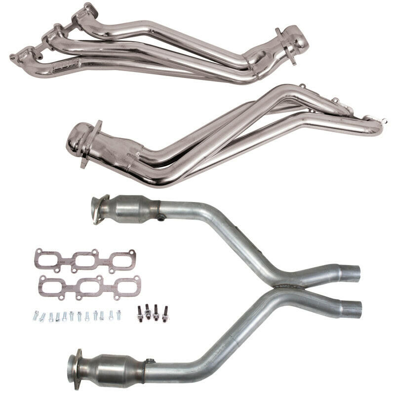 BBK 11-14 Ford Mustang V6 1-3/4 Long Tube Headers w/High Flow Catted X-Pipe (Silver Ceramic) Headers & Manifolds BBK