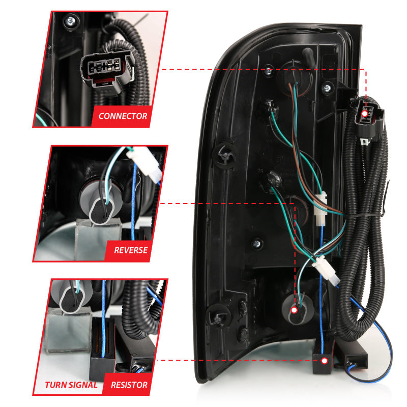 ANZO 2007-2013 Chevrolet Silverado 1500 LED Taillights Chrome Tail Lights ANZO