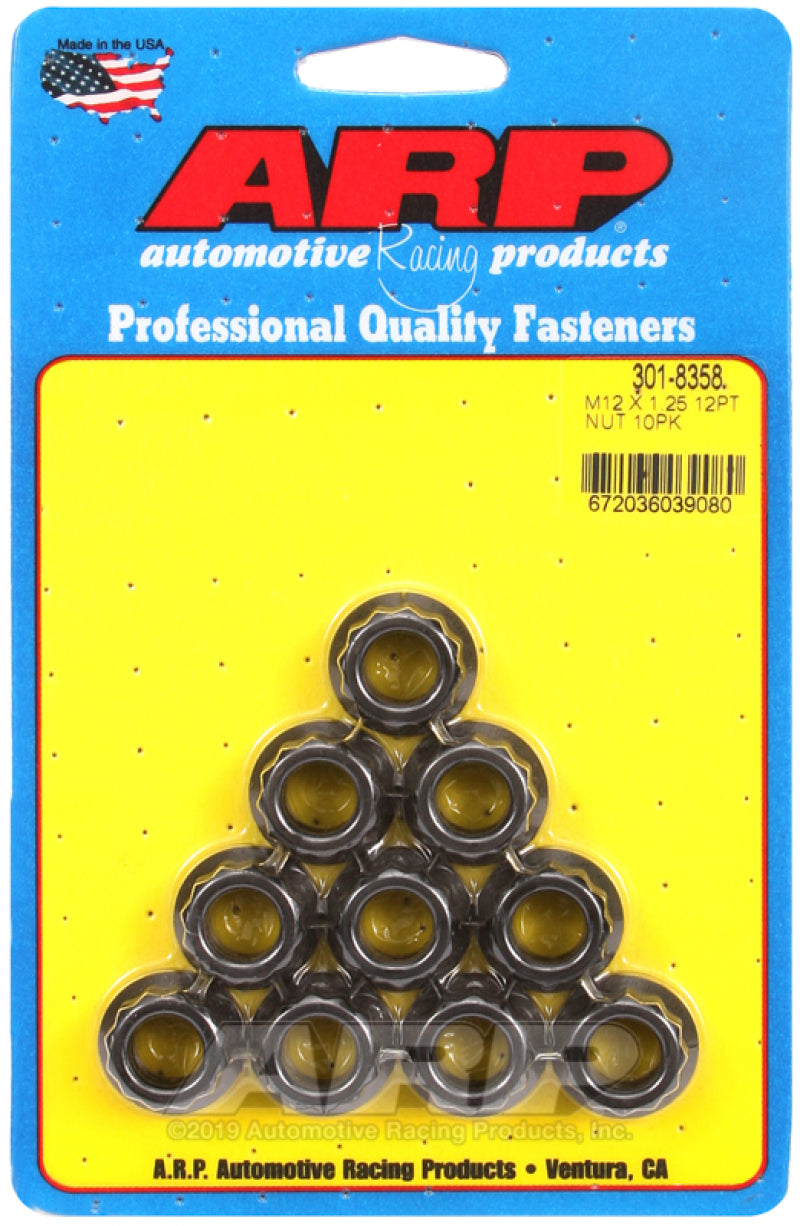 ARP M12 x 1.25 12-Point Nut Kit (Pack of 10) Hardware Kits - Other ARP