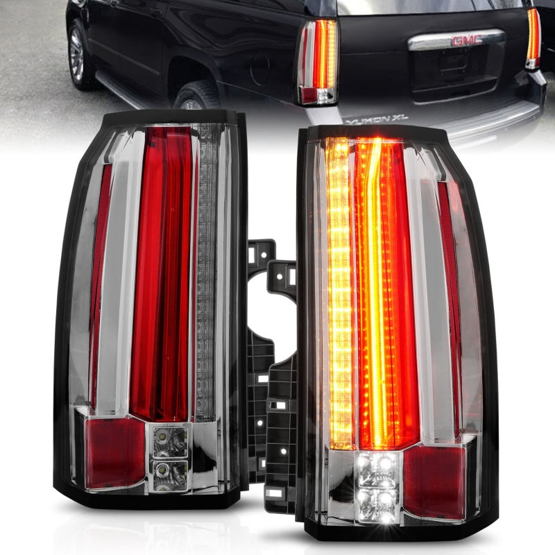 ANZO 2015-2017 GMC Yukon/Yukon XL LED Taillights Chrome Tail Lights ANZO