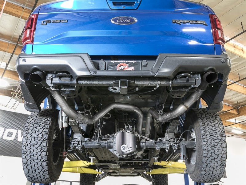 aFe MACH Force-Xp Cat-Back Exhaust w/Dual Hi-Tuck Tips Black 17-18 Ford F-150 Raptor V6-3.5L (tt) Catback aFe