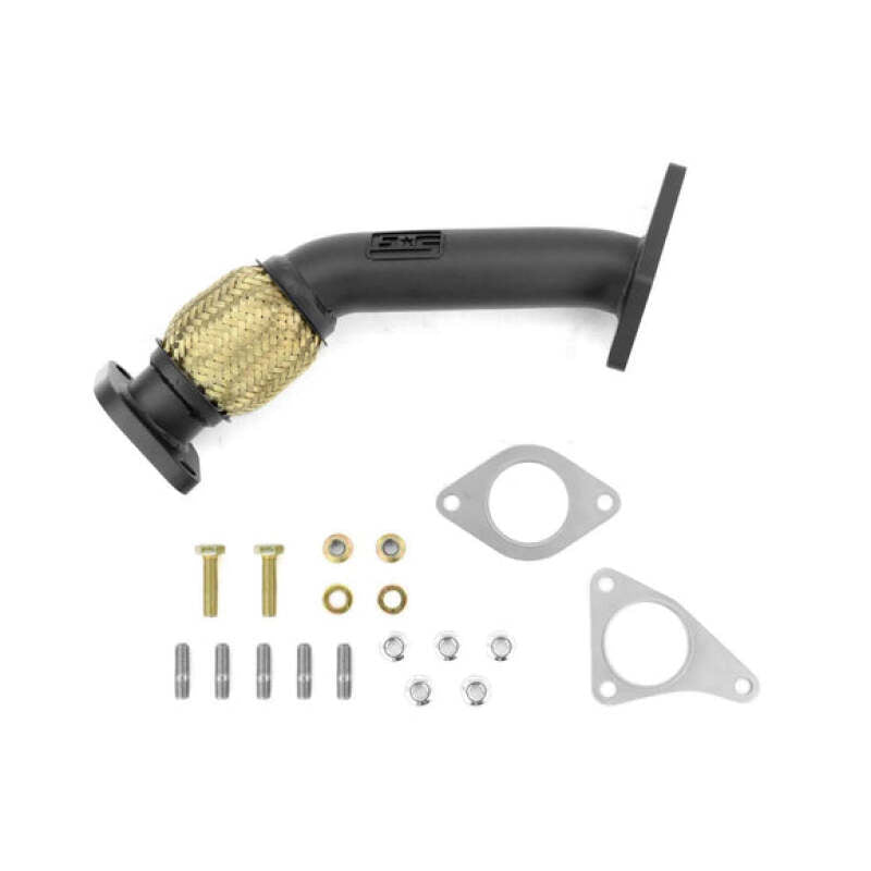GrimmSpeed 04-21 Subaru STI EJ25 2 Bolt Up-Pipe - Black Ceramic Coated Connecting Pipes GrimmSpeed