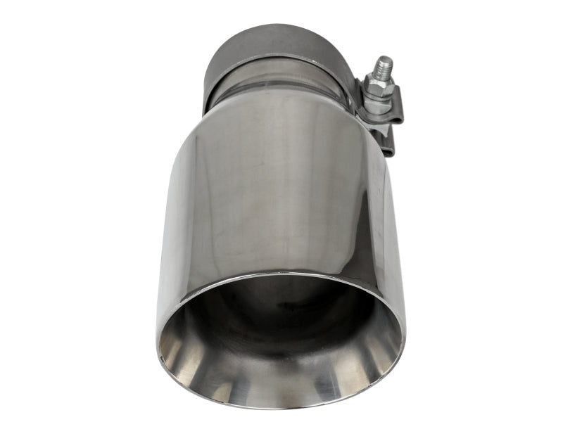 aFe MACH Force-Xp Univ 304 SS Double-Wall Clamp-On Exhaust Tip - Polished - 3in Inlet - 4.5in Outlet Tips aFe