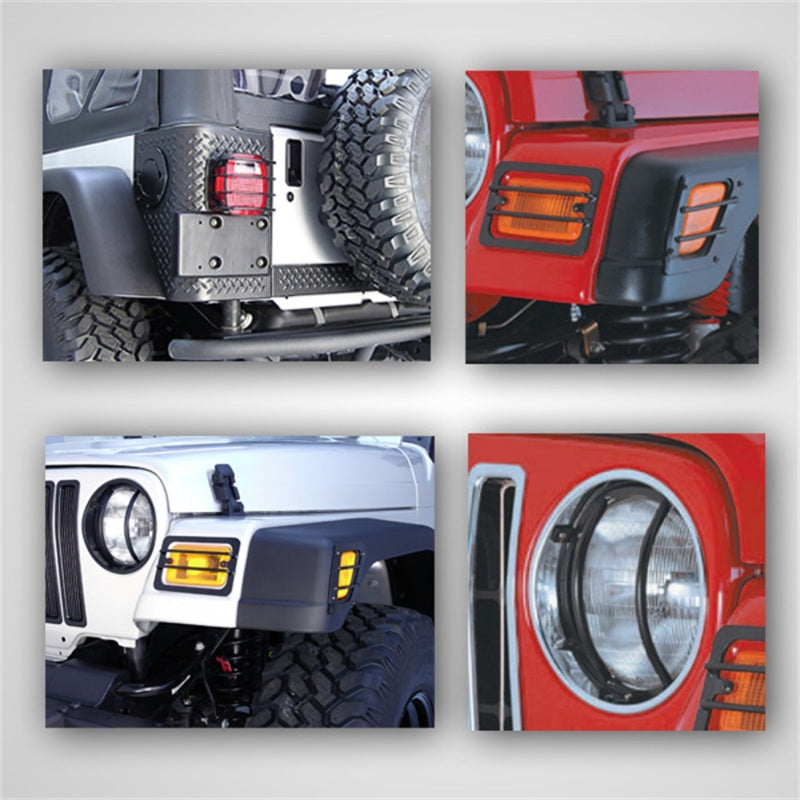 Rugged Ridge Euro Guard Light Kit 97-06 Jeep Wrangler TJ Light Covers and Guards Rugged Ridge
