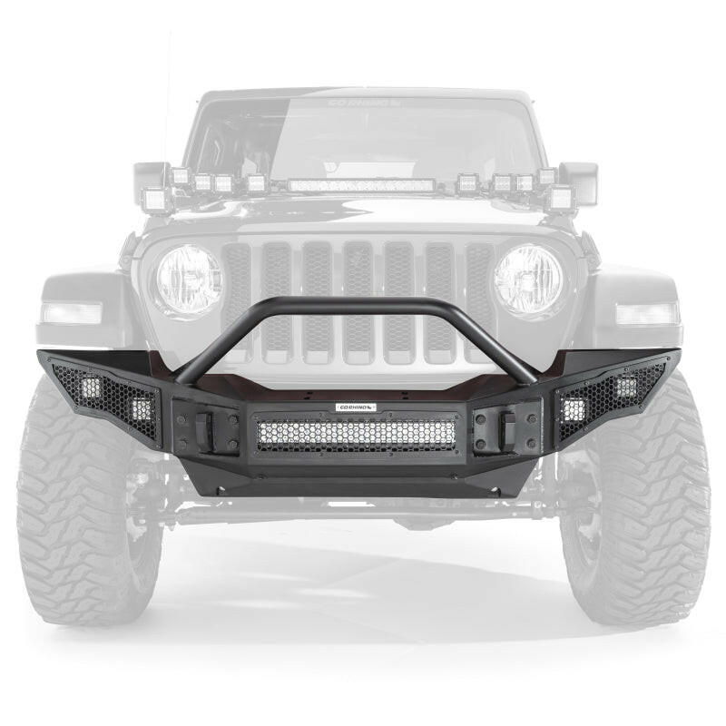 Go Rhino 07-20 Jeep Wrangler JL/JLU/JK/JKU/Gladiator JT Rockline Full Width Bumper w/ Overrider Bumpers - Steel Go Rhino