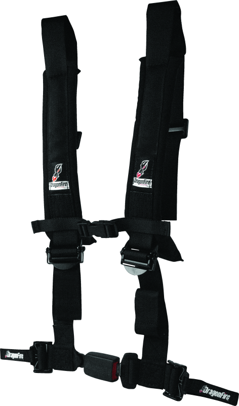DragonFire Racing Harness H-Style- 4-Point- EZ-Adjust- 2in Buckle- Black Seat Belts & Harnesses DragonFire Racing