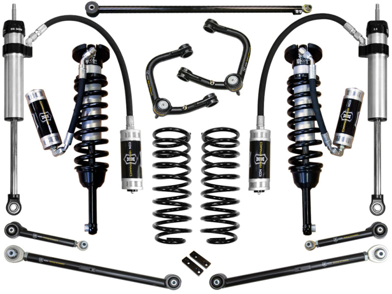 ICON 2007+ Toyota FJ / 2003+ Toyota 4Runner 0-3.5" Stage 6 Suspension System w/ Tubular UCA Coilovers ICON
