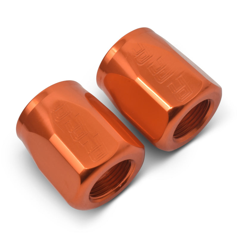 Russell Performance 2-Piece -10 AN Anodized Full Flow Swivel Hose End Sockets (Qty 2) - Orange Fittings Russell