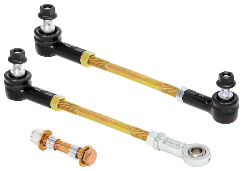 RockJock JL/JT Adjustable Sway Bar End Link Kit Front 8 1/2in Long Rods Sway Bar Endlinks RockJock