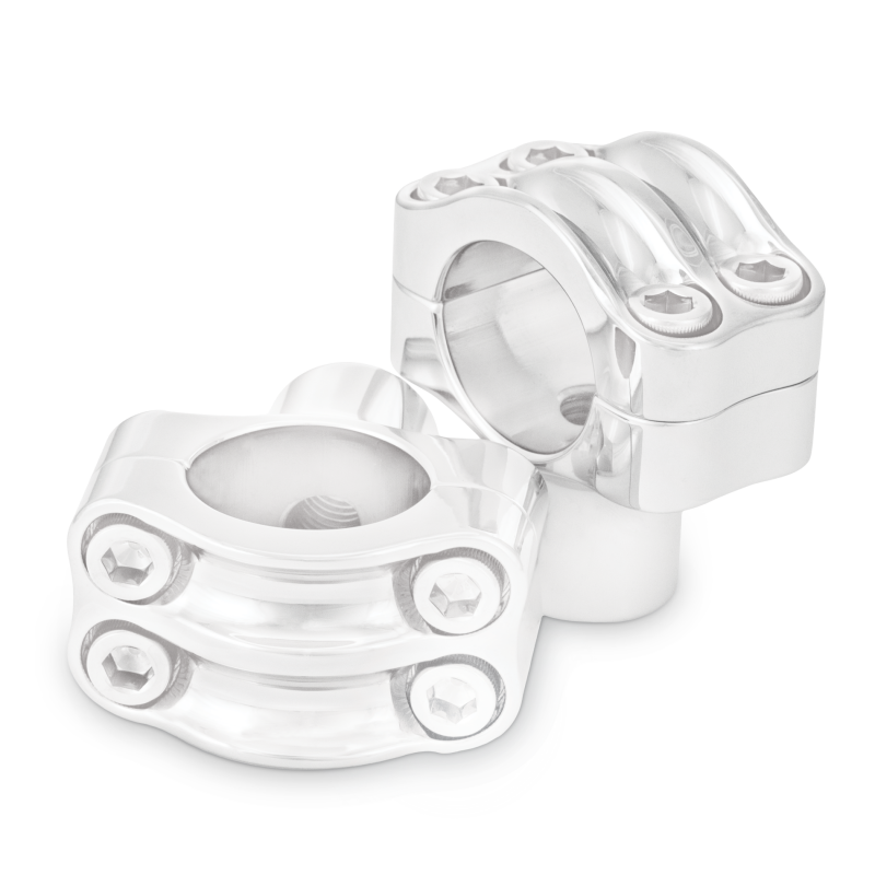Burly Brand Reaper Riser Clamp 1-1/2in Tall for 1-1/4in Bar, Set - Chrome Handlebars Burly Brand