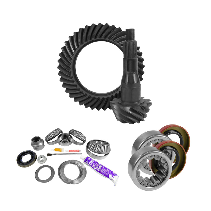 Yukon 9.75in Ford 4.11 Rear Ring & Pinion Install Kit Axle Bearings and Seal Differential Install Kits Yukon Gear & Axle
