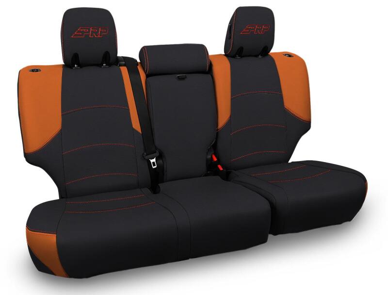 PRP 11-24 Toyota 4Runner Rear Bench Cover - 5-seat model - Black/Orange Seat Covers PRP Seats