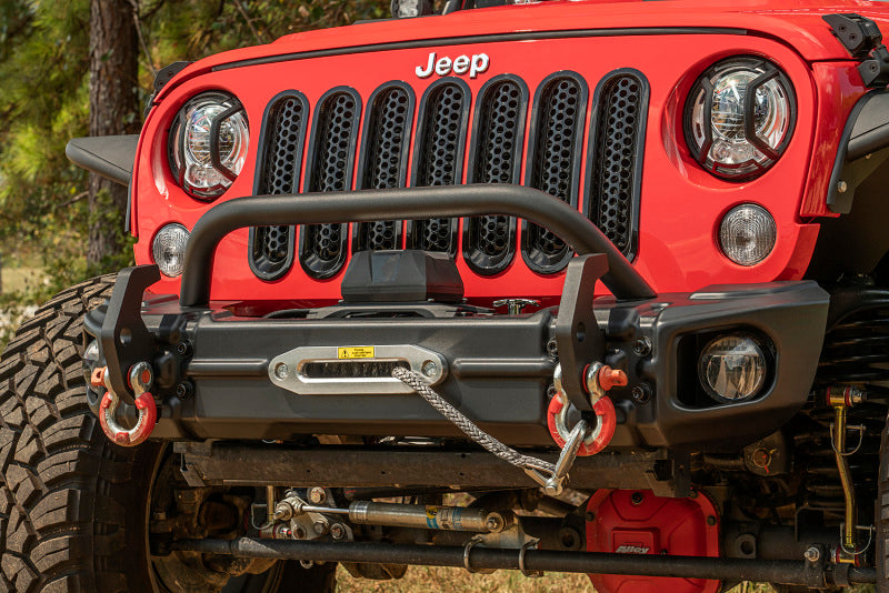 Rugged Ridge Arcus Front Bumper Tube Overrider Black JK Bumpers - Steel Rugged Ridge