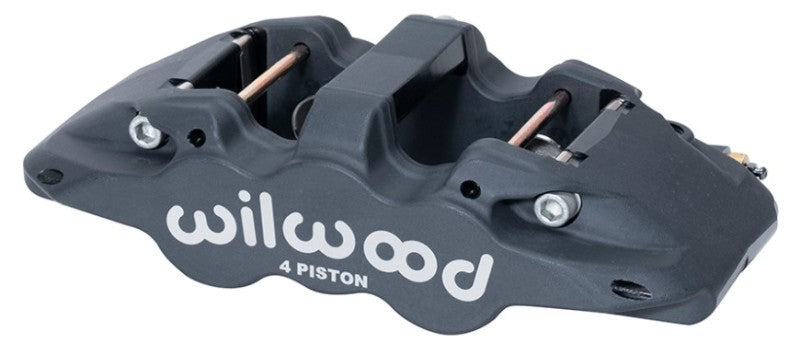 Wilwood Caliper-Aero4-R/H - Black Anodize 1.88/1.62in Pistons 1.25in Disc Brake Calipers - Perf Wilwood