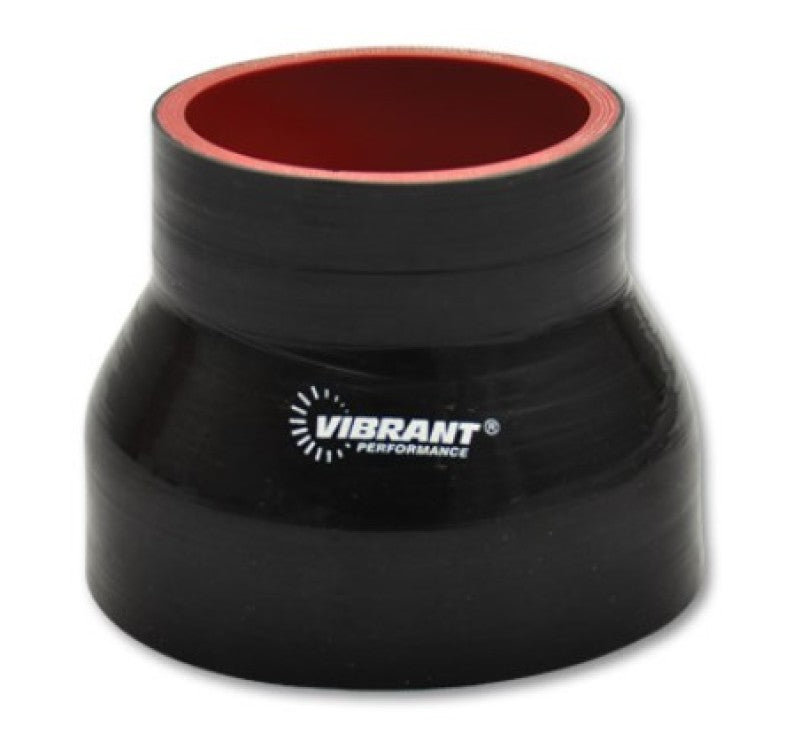 Vibrant 4 Ply Reducer Couper 3.5in ID x 3.75in ID x 3.0in Long - Black Silicone Couplers & Hoses Vibrant