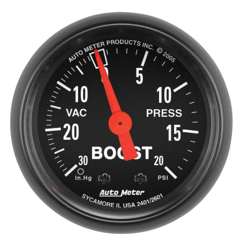 Autometer Z Series 52mm 20 PSI Mechanical Boost Vacumm Gauge Gauges AutoMeter