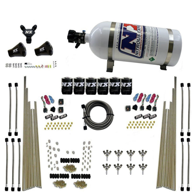 Nitrous Express 8 Cyl Triple-D Dry Direct Port 3 Stage Dry 6 Solenoids Nitrous Kit w/10lb Bottle Nitrous Systems Nitrous Express