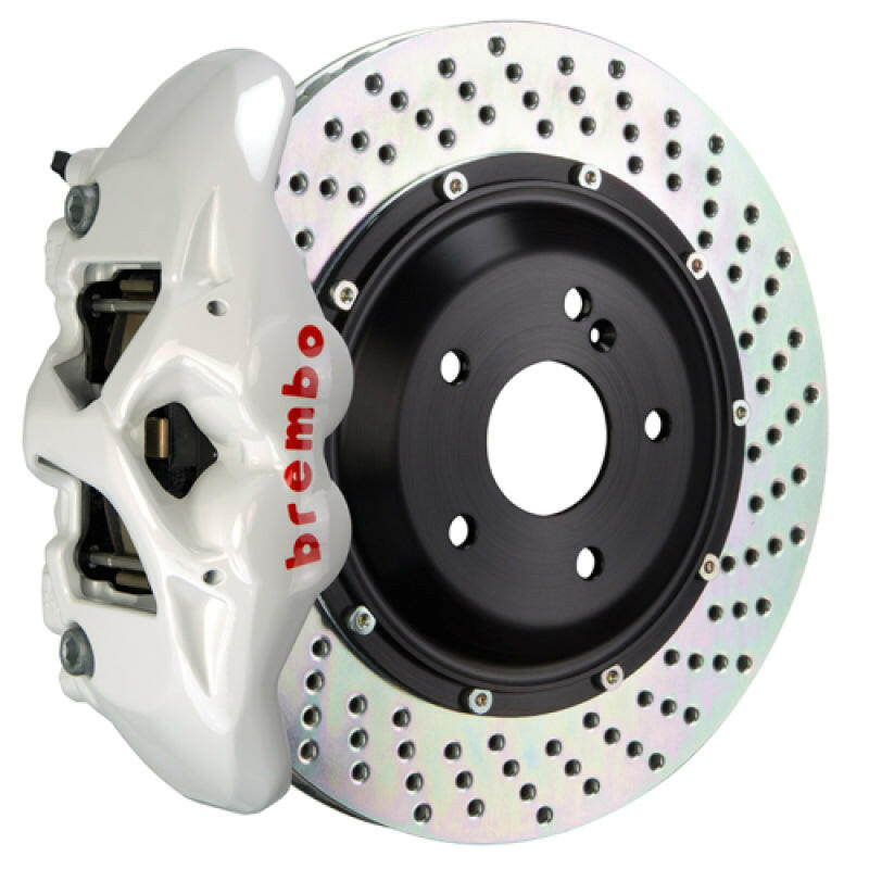 Brembo 12-21 Grand Cherokee SRT8 Rr GT BBK 4Pist Cast 380x28 2pc Rotor Drilled-White Brake Kits - Performance Slot Brembo