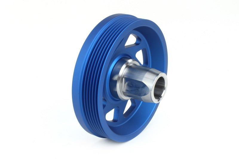 PERRIN 19-21 Subaru WRX / 16-18 Forester / 15-19 Legacy Lightweight Crank Pulley - Blue Pulleys - Crank, Underdrive Perrin Performance