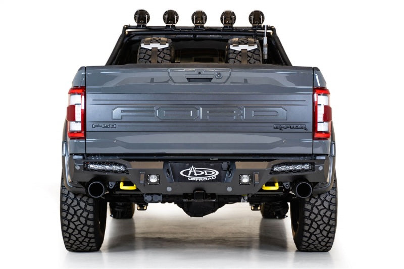 Addictive Desert Designs 21-22 Ford Raptor HoneyBadger Rear Bumper Bumpers - Steel Addictive Desert Designs