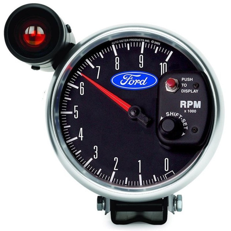Autometer Ford 5in. 10K RPM Pedestal w/ Ext. Shift-Lite Tachometer Gauge Gauges AutoMeter