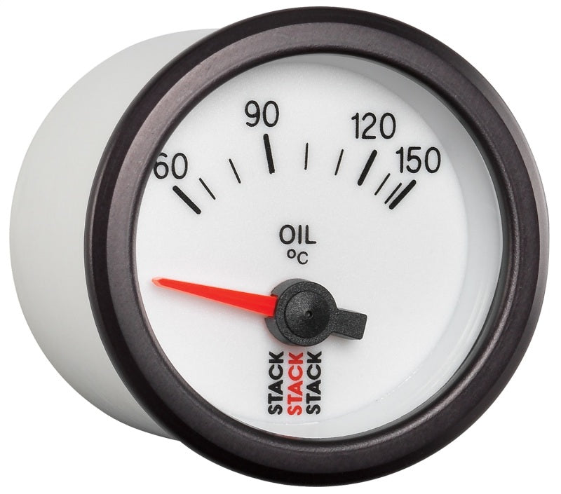 Autometer Stack 52mm 60-150 Deg C M10 Male Electric Oil Temp Gauge - White Gauges AutoMeter