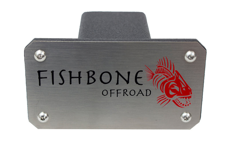 Fishbone Offroad Hitch Cover - 2In Hitch - Black Powdercoated Steel Hitch Covers Fishbone Offroad