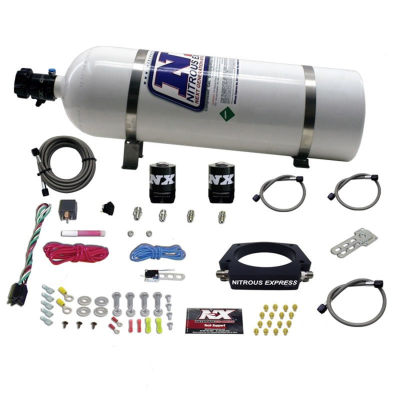 Nitrous Express GM LS 102mm Nitrous Plate Kit (50-400HP) w/15lb Bottle Nitrous Systems Nitrous Express