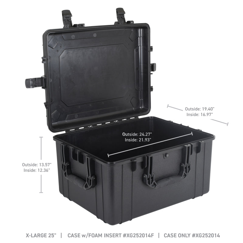 Go Rhino XVenture Gear Hard Case w/Foam - Extra Large 25in. / Lockable / IP67 - Tex. Blk Cargo Boxes & Bags Go Rhino
