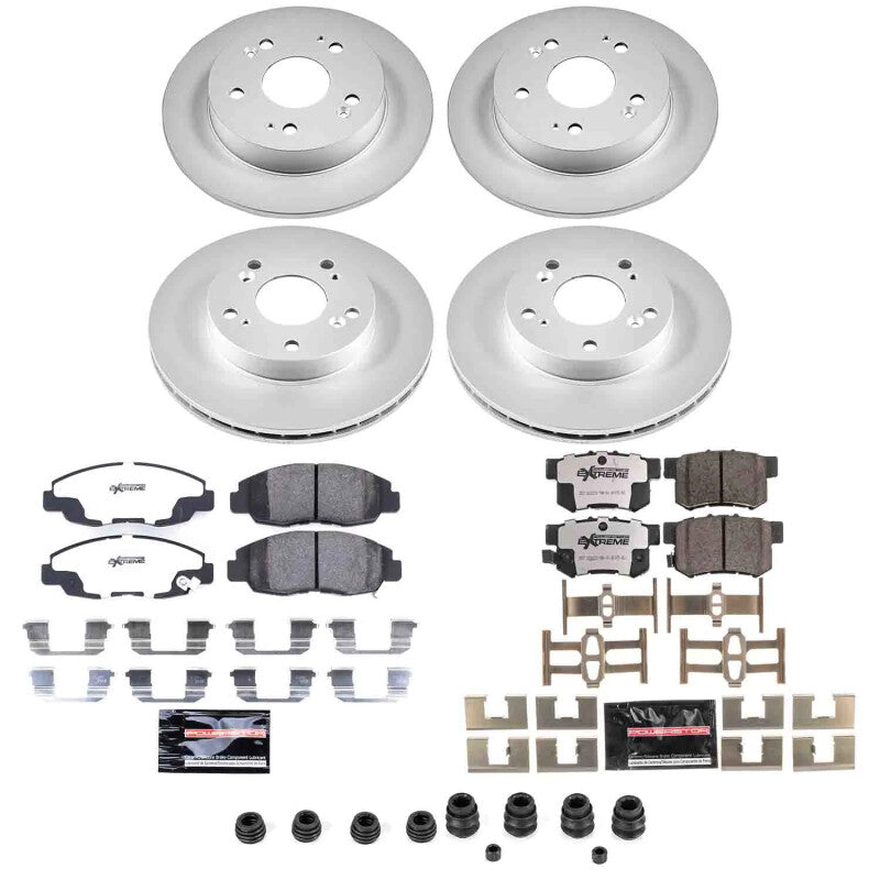 Power Stop 06-11 Honda Civic Front and Rear Z26 Coated Brake Kit Brake Kits - Performance D&S PowerStop