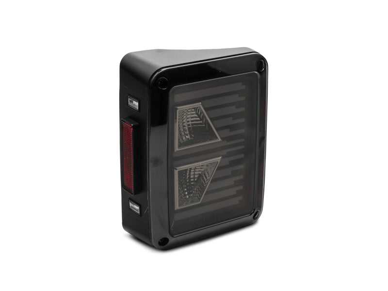 Raxiom 07-18 Jeep Wrangler JK Axial Series Vision LED Tail Lights- Black Housing (Smoked Lens) Tail Lights Raxiom