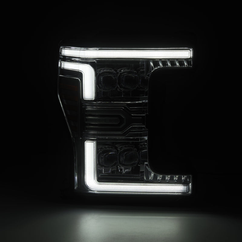 AlphaRex 17-19 Ford F-250/350/450/550 Super Duty NOVA-Series LED Proj Headlights Chrome w/SS & SBDRL Headlights AlphaRex