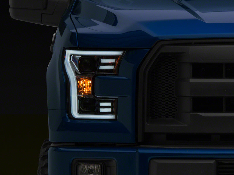 Raxiom 15-17 Ford F-150 Projector Headlights w/ LED Accent- Chrome Housing (Clear Lens) Headlights Raxiom