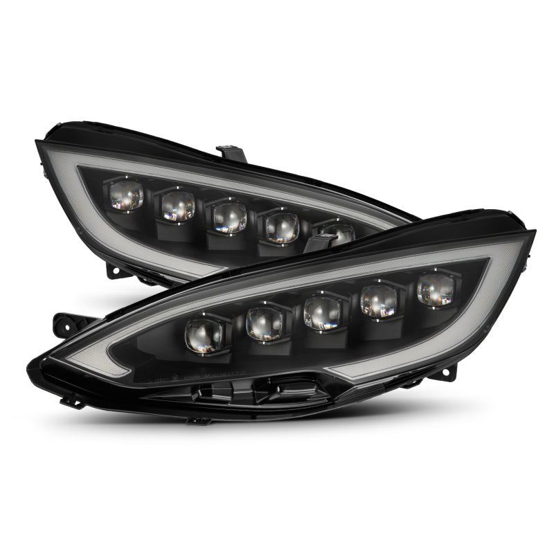 AlphaRex 12-21 Tesla Model S NOVA-Series LED Proj Headlights Blk w/Activtn Light & Seq.Sig / SB DRL Headlights AlphaRex