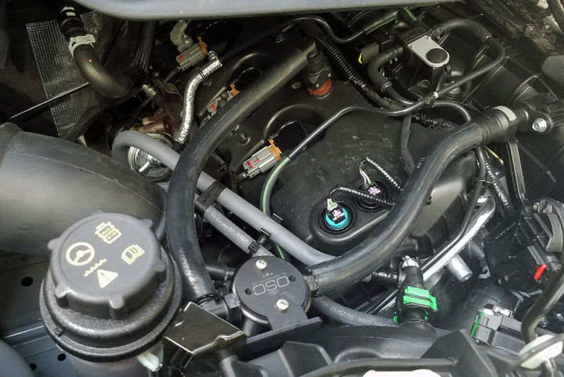 J&L 15-25 Ford Transit 150/250/350 3.5L EcoBoost Passenger Side Oil Separator 3.0 - Black Anodized Oil Separators J&L