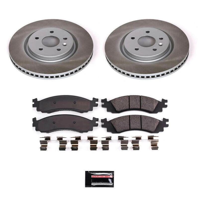 Power Stop 11-12 Ford Taurus Front Semi-Coated Rotor Kit Brake Kits - Performance Blank PowerStop