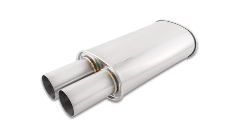Vibrant Streetpower Oval Muffler w/3.00in Round Straight Cut Tip (2.50in Inlet) Muffler Vibrant