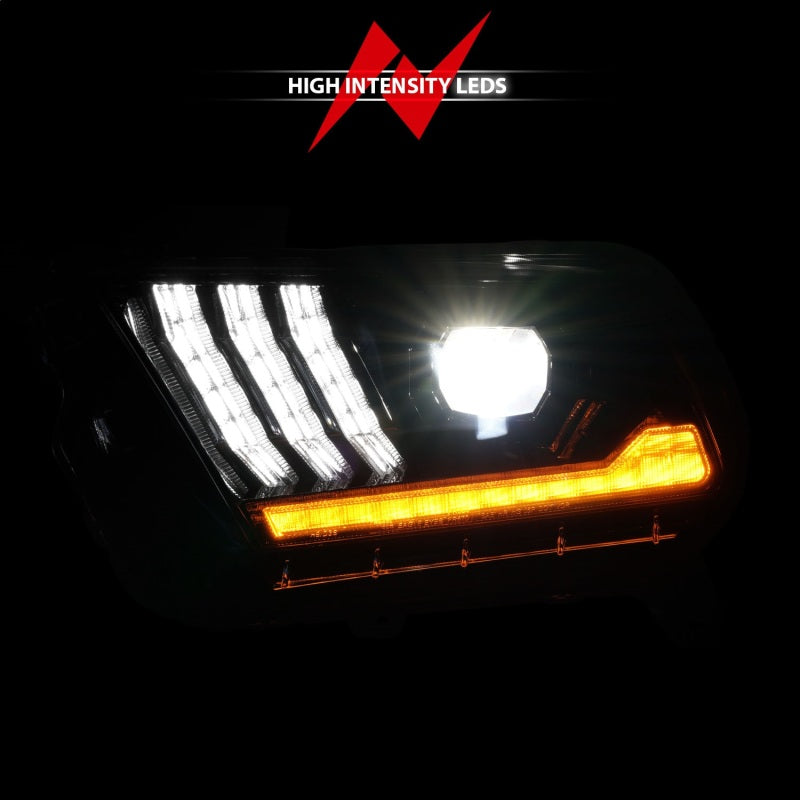 ANZO 10-14 Ford Mustang LED Projector Headlights w/Sequential Light Tube (NON HID Compatible) Headlights ANZO