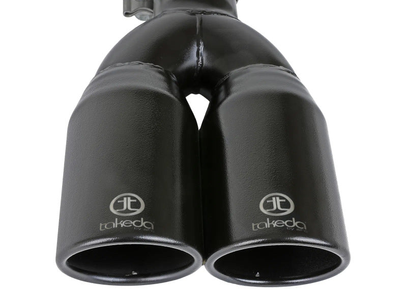 aFe Takeda 304 Stainless Steel Clamp-on Exhaust Tip Black 2-1/2ininlet x 3-1/2in Outlet X 12in L Tips aFe