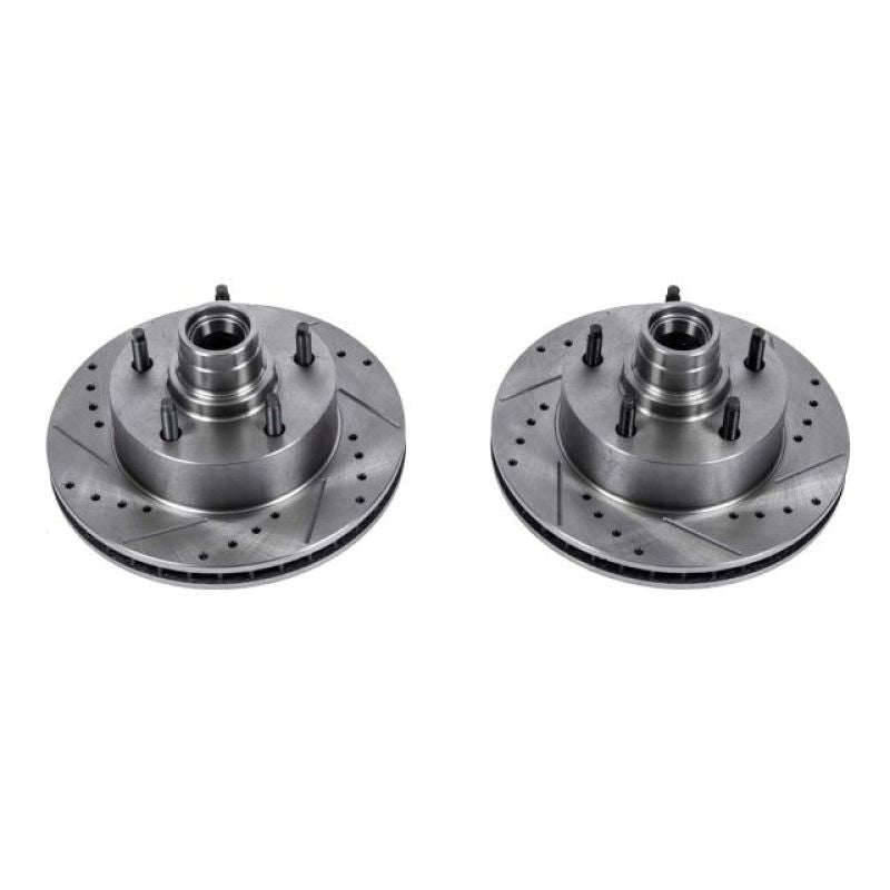 Power Stop 2003 Ford E-150 Front Evolution Drilled & Slotted Rotors - Pair Brake Rotors - Slot & Drilled PowerStop