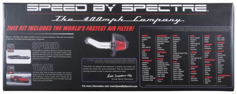 Spectre 04-08 Ford F150 V8-5.4L F/I Air Intake Kit - Clear Anodized w/Red Filter Cold Air Intakes Spectre