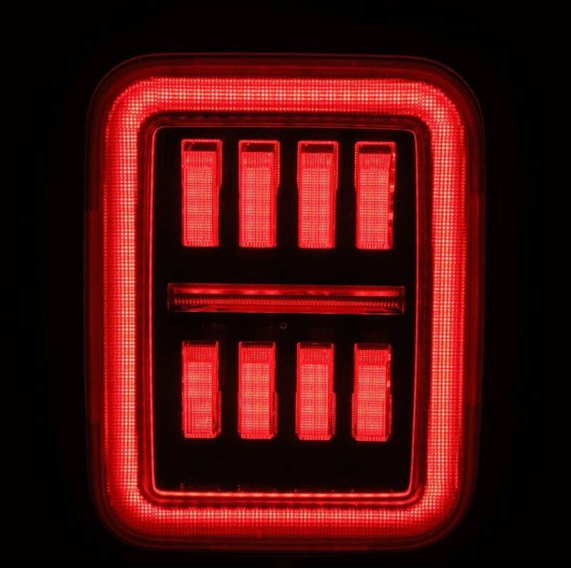 AlphaRex 19-24 Jeep Gladiator JT Nova-Series Prismatic LED Tail Lights - Black-Red Tail Lights AlphaRex