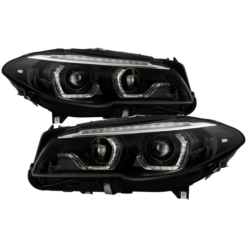 Spyder BMW 5 Series F10 11-13 Xenon/HID AFS Projector Headlights - Black PRO-YD-BMWF10HIDAFS-SEQ-BK Headlights SPYDER