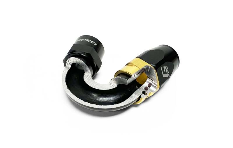 GReddy AN08 60 DEGREE HOSE END SWIVEL BLACK/GOLD ANODIZED Oil Line Kits GReddy