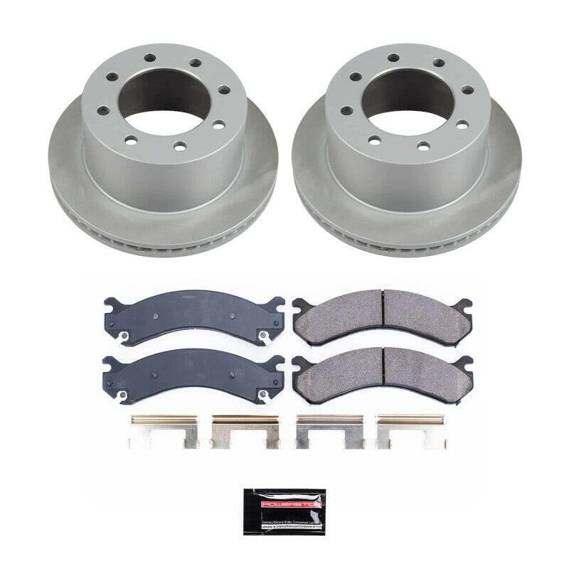 Power Stop 07-10 GMC Sierra 3500 HD Rear Semi-Coated Rotor Kit Brake Kits - Performance Blank PowerStop