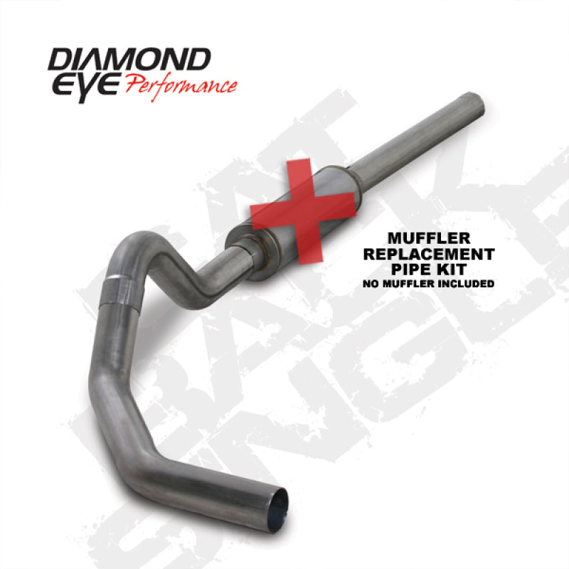 Diamond Eye KIT 4in Catback MFLR RPLCMENT PIPE Single SS: 2004.5-2007.5 DODGE CUMMINS 600 Catback Diamond Eye Performance