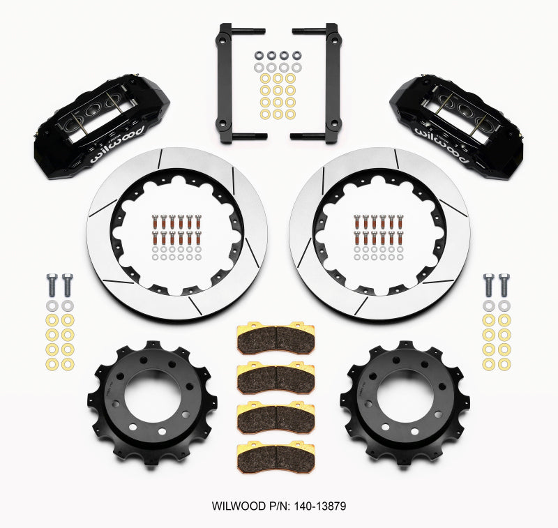Wilwood TX6R Rear Kit 16.00in Black 1999-2010 GM Trk 2500 HD 4.84 Cntr Big Brake Kits Wilwood