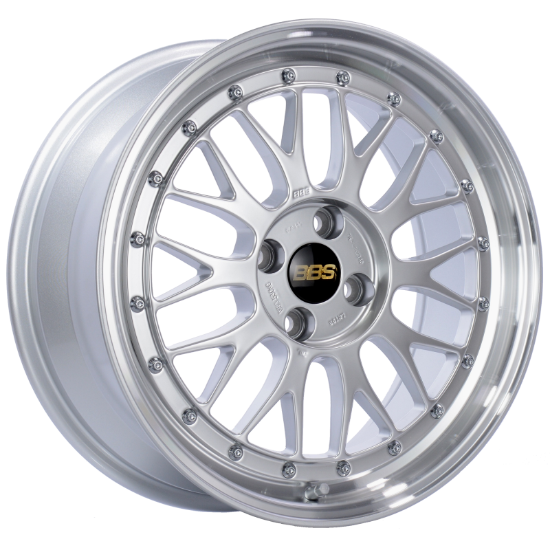 BBS LM 17x7.5 4x100 ET40 Diamond Silver Center Diamond Cut Lip Wheel -70mm PFS/Clip Required Wheels - Forged BBS