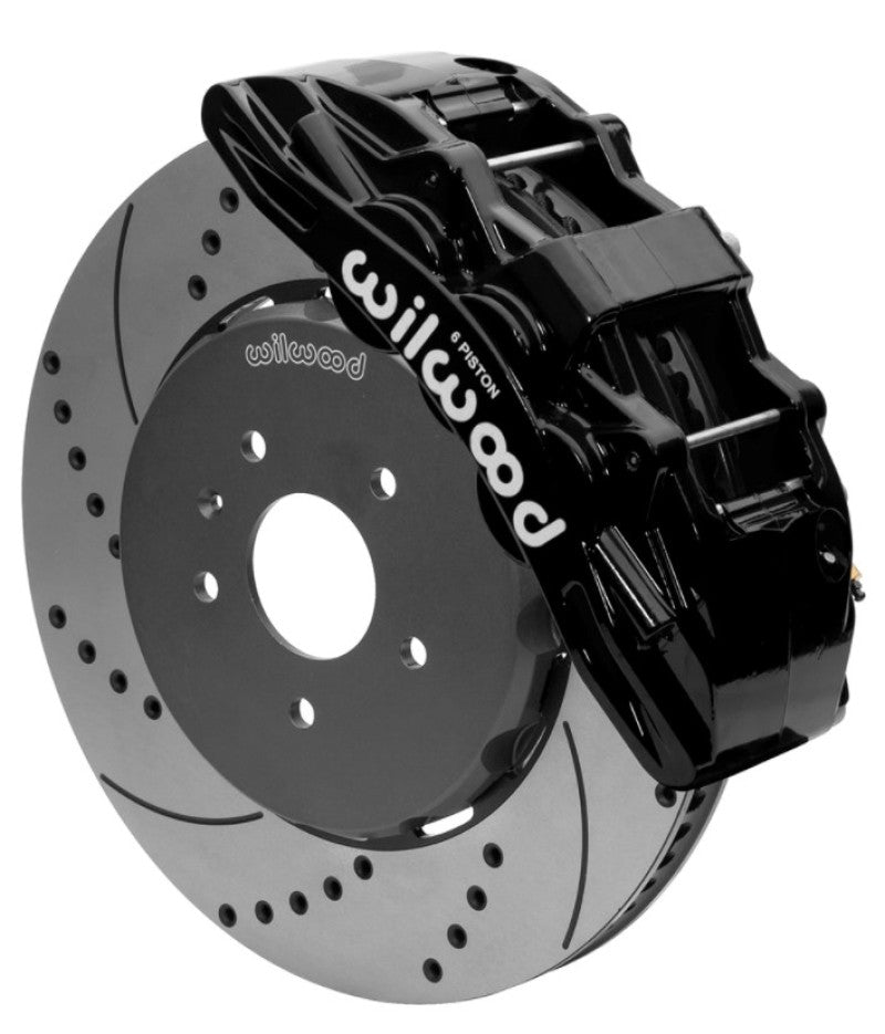 Wilwood SX6R Front Brake Kit 15in SRP Slotted/Drilled Black w/ Lines 14+ Chevy Corvette C7 Big Brake Kits Wilwood